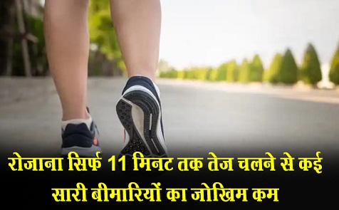रोजाना सिर्फ 11 मिनट तक तेज चलने से कई सारी बीमारियों का जोखिम कम