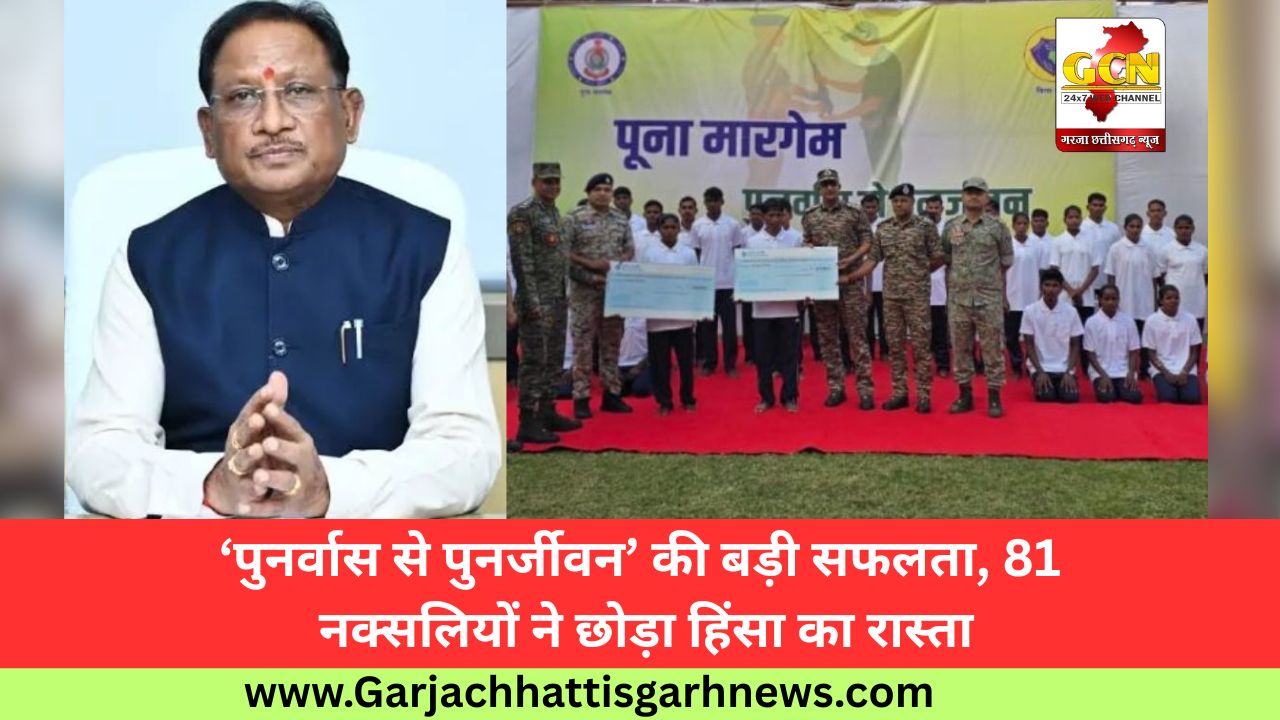 ‘पुनर्वास से पुनर्जीवन’ की बड़ी सफलता, 81 नक्सलियों ने छोड़ा हिंसा का रास्ता