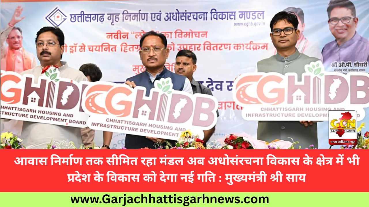 आवास निर्माण तक सीमित रहा मंडल अब अधोसंरचना विकास के क्षेत्र में भी प्रदेश के विकास को देगा नई गति : मुख्यमंत्री श्री साय
