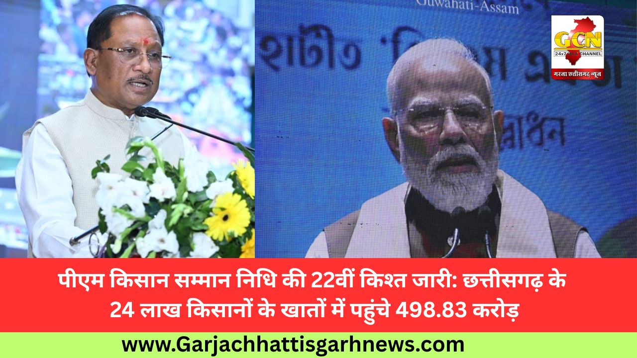 पीएम किसान सम्मान निधि की 22वीं किश्त जारी: छत्तीसगढ़ के 24 लाख किसानों के खातों में पहुंचे 498.83 करोड़