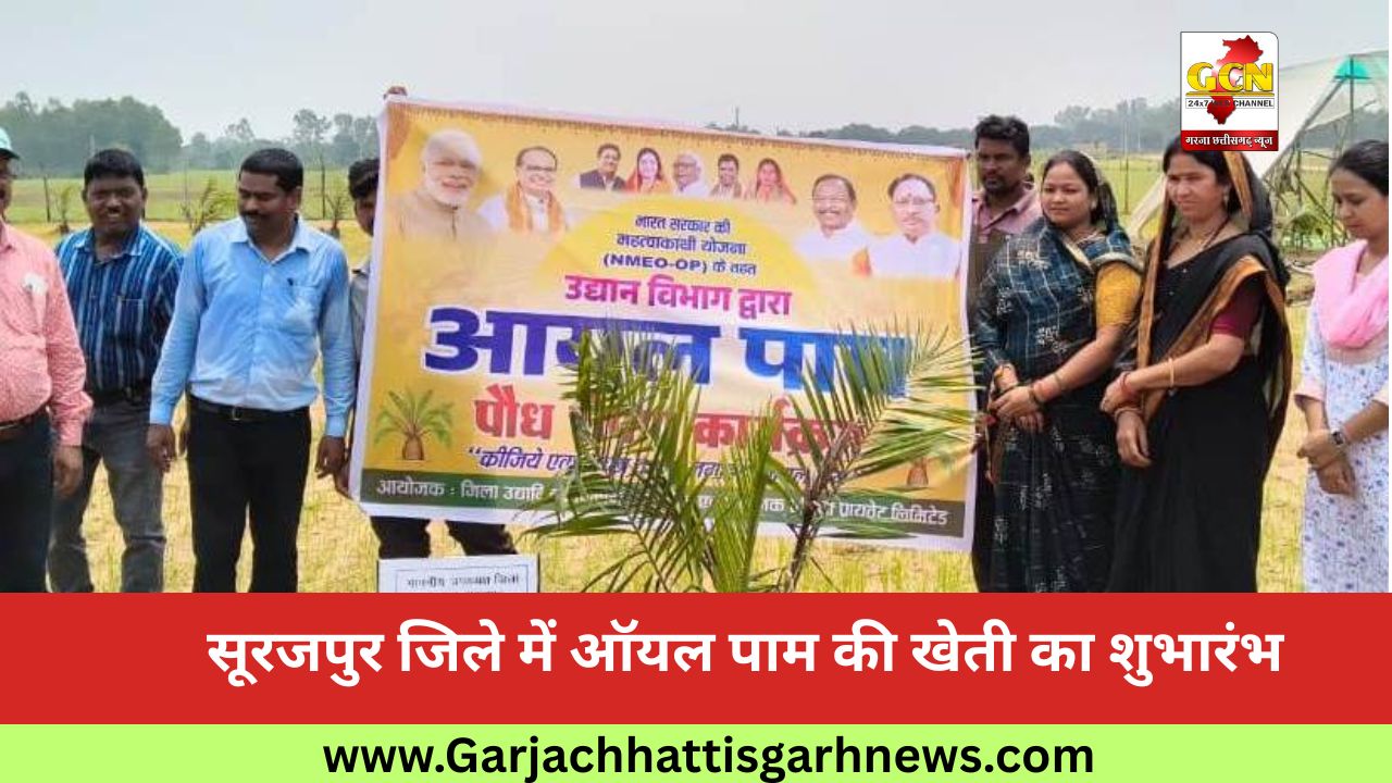 सूरजपुर जिले में ऑयल पाम की खेती का शुभारंभ