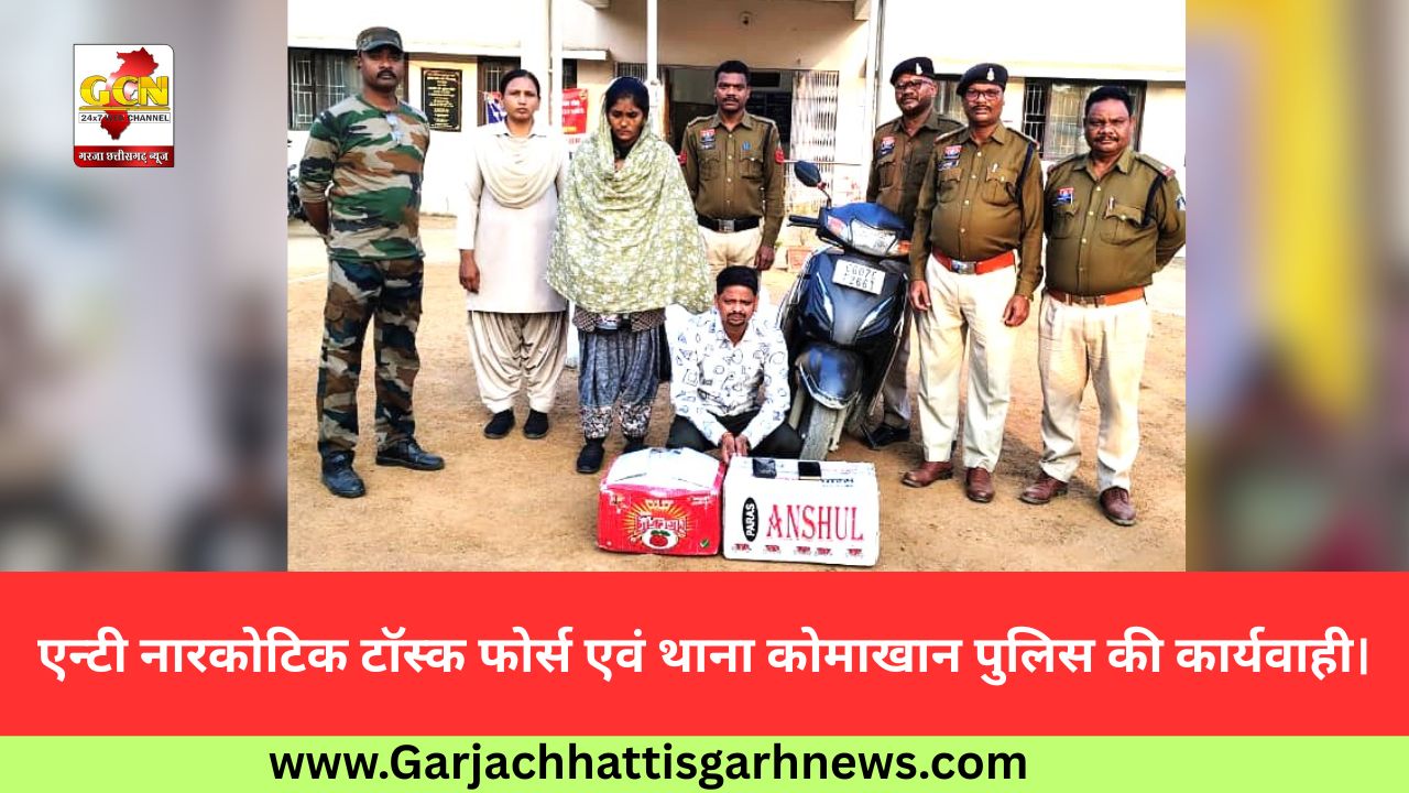 एन्टी नारकोटिक टाॅस्क फोर्स एवं थाना कोमाखान पुलिस की कार्यवाही।