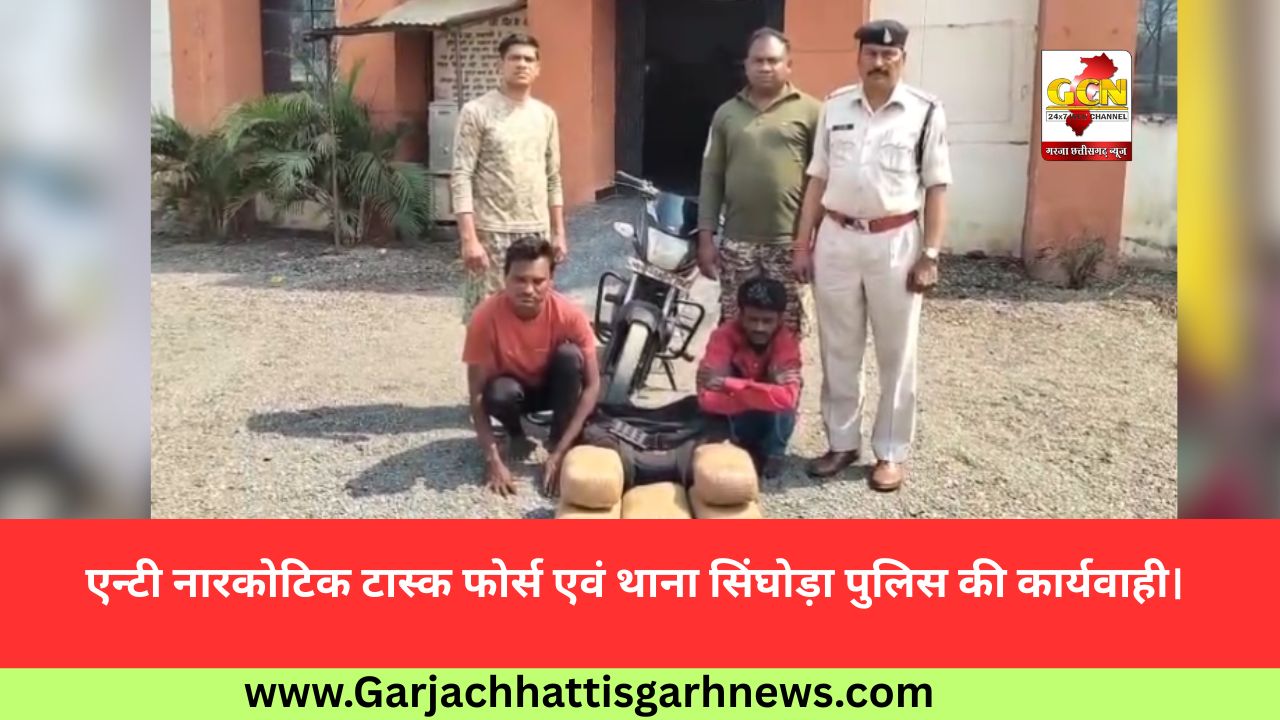 एन्टी नारकोटिक टास्क फोर्स एवं थाना सिंघोड़ा पुलिस की कार्यवाही। 