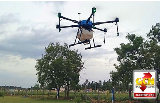 विकसित भारत संकल्प यात्रा मे कृषक हितैषी योजना मे प्रशिक्षण  एवं खडी फसलो मे ड्रोन के द्वारा नैनो यूरिया छिड़काव प्रदर्शन